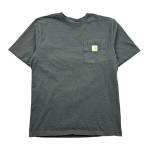 Carhartt T Shirt Men's Small Black Pocket Tee Workwear Relaxed Loose Fit Faded
